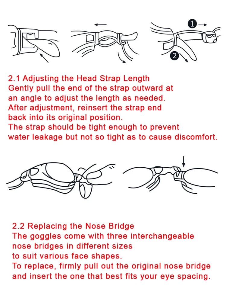 Lunettes natation professionnelles adultes anti-buée grand angle HD étanches réglables piscine
