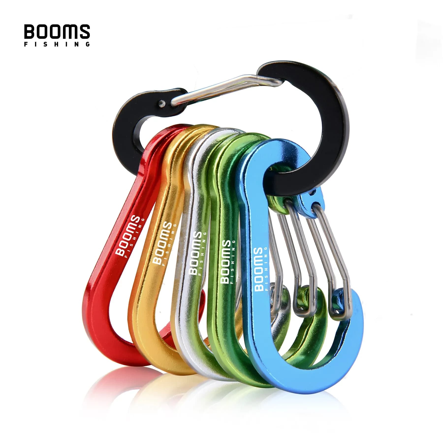 Booms Fishing CC1 6 mousquetons aluminium alliage porte-clés camping escalade pêche accessoires