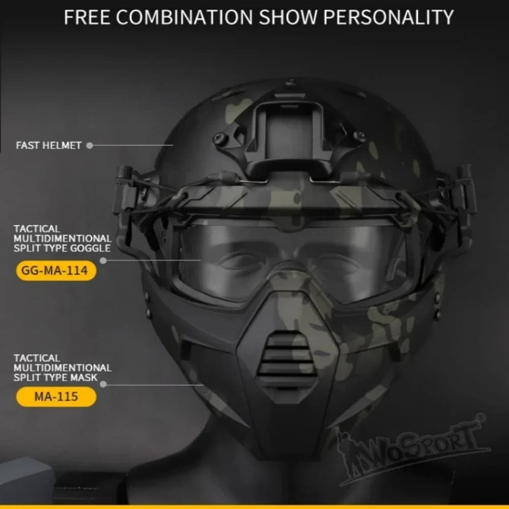 Lunettes de protection sportives 2 modes pour airsoft, paintball et pêche - Confort unisexe