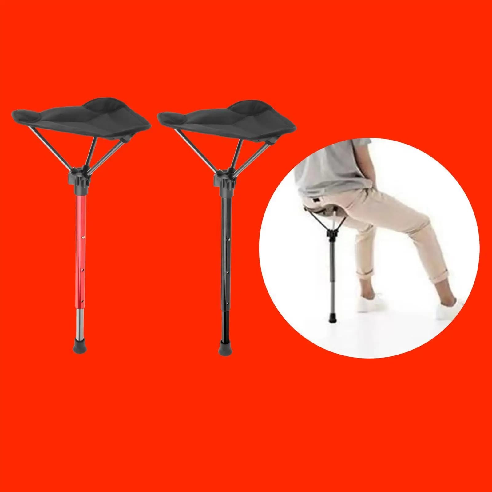 Tabouret de camping pliable réglable - Siège léger pour pêche, randonnée et barbecue