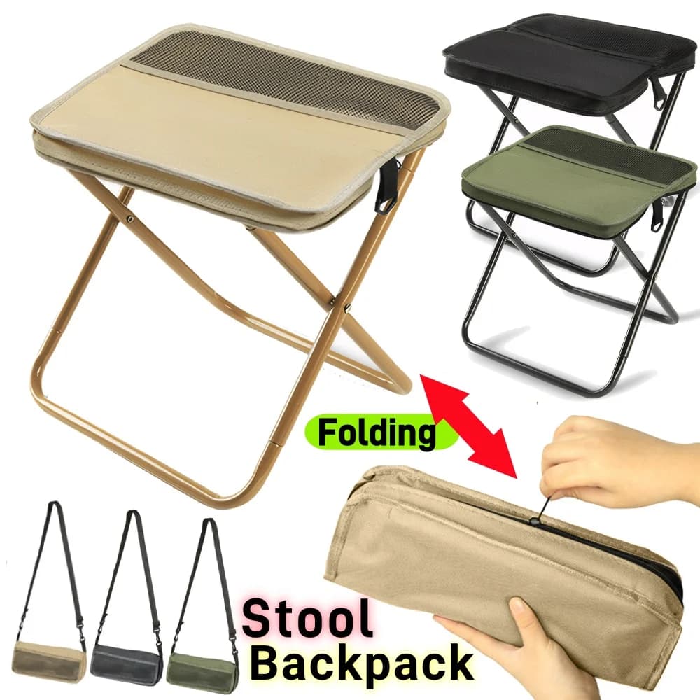 Tabouret pêche renforcé portable - Siège pliant résistant pour équipement de pêche lourd