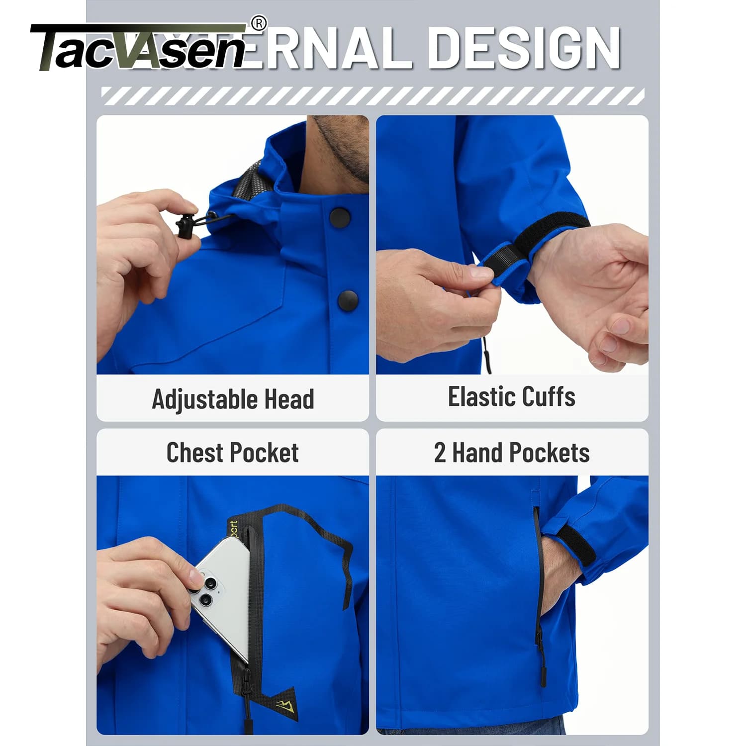 Veste randonnée légère homme imperméable - Veste pêche trekking respirante mesh intérieur
