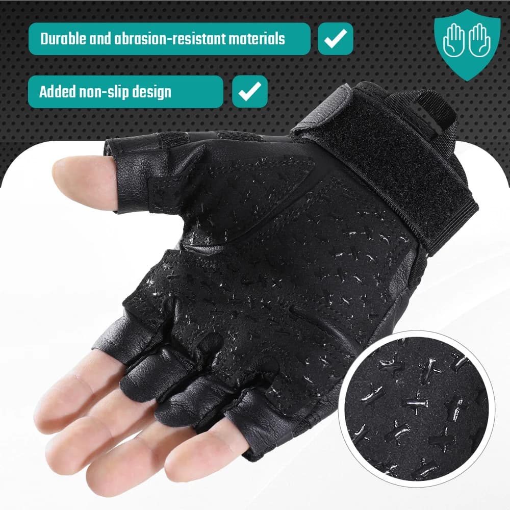 Gants tactiques sans doigts coque dure sports paintball airsoft pêche chasse vélo anti-dérapage