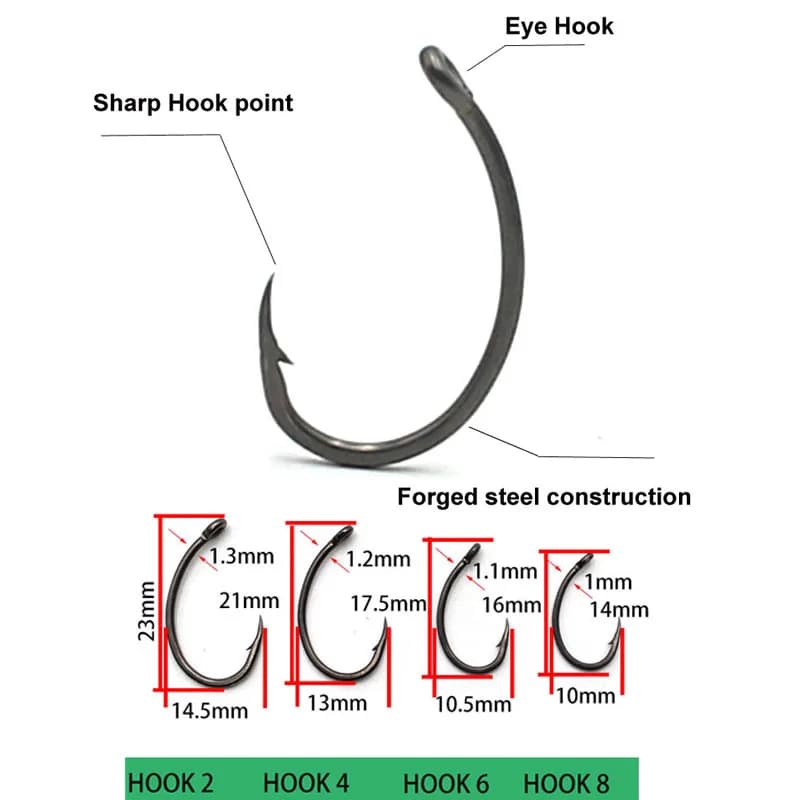 6 montages hair rig prêts à pêcher pour la carpe avec hameçons spécialisés et ligne de pêche