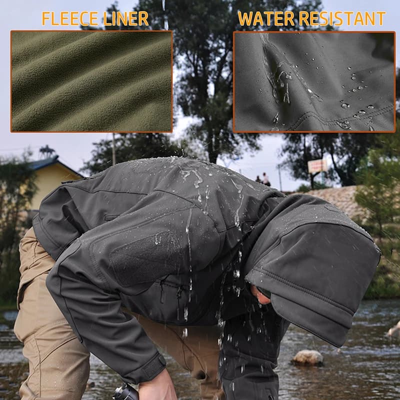 Veste tactique pêche ski - Vêtement technique professionnel pour pêche hivernale