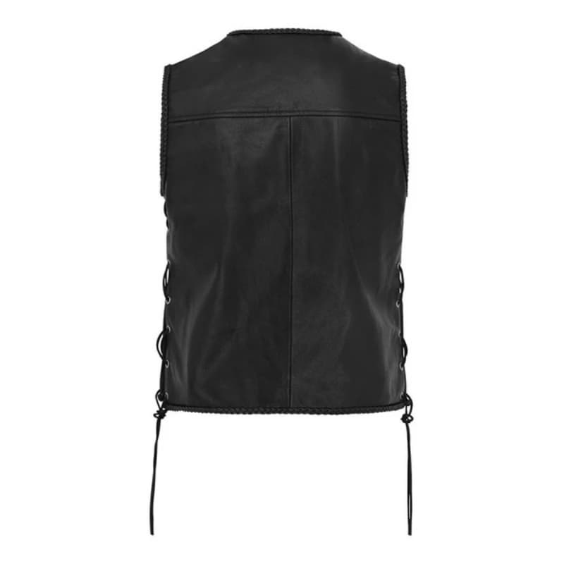 Veste sans manches en fausse fourrure vintage pour hommes - Veston matelassé à col V et tressage latéral grande taille