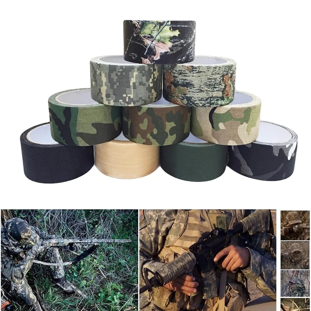 Ruban camouflage auto-adhésif 5m/10m multifonction - Protection fusils airsoft et paintball étanche anti-dérapant