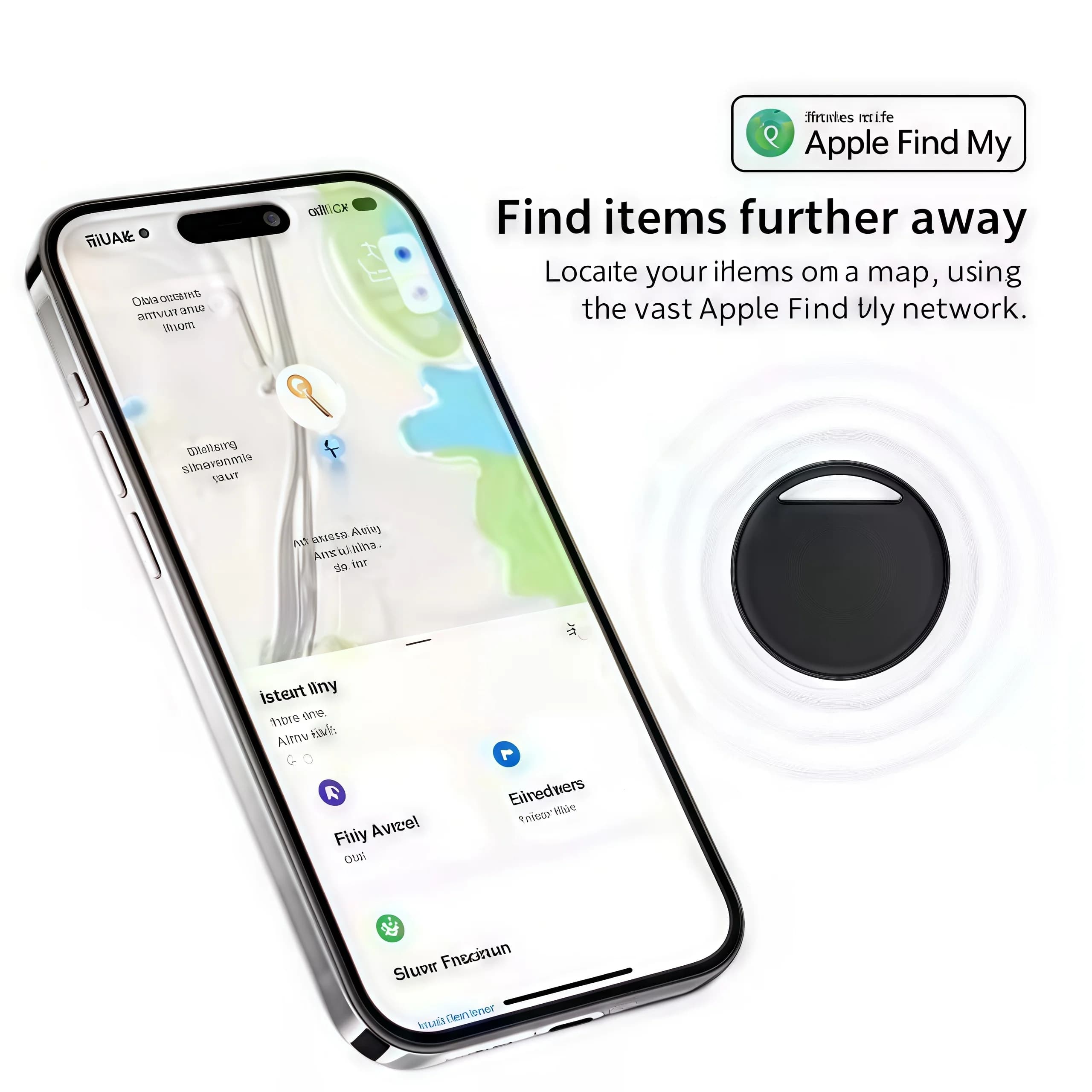 AirTag tracker Bluetooth IPX5 étanche compatible Find My iPhone localisateur clés animaux bagages