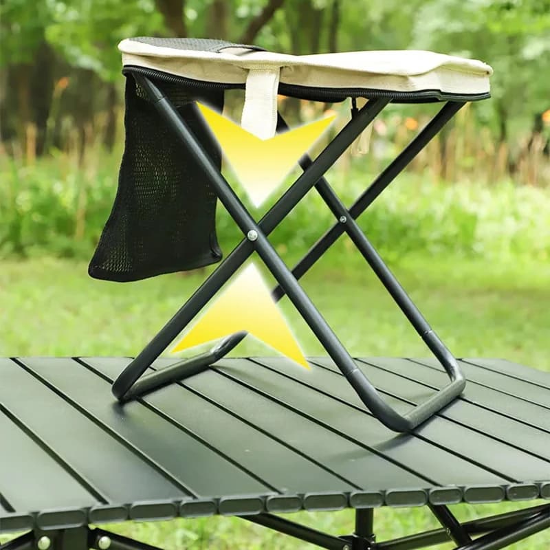 Tabouret pliant portable léger en toile avec sac bandoulière pour pêche et camping