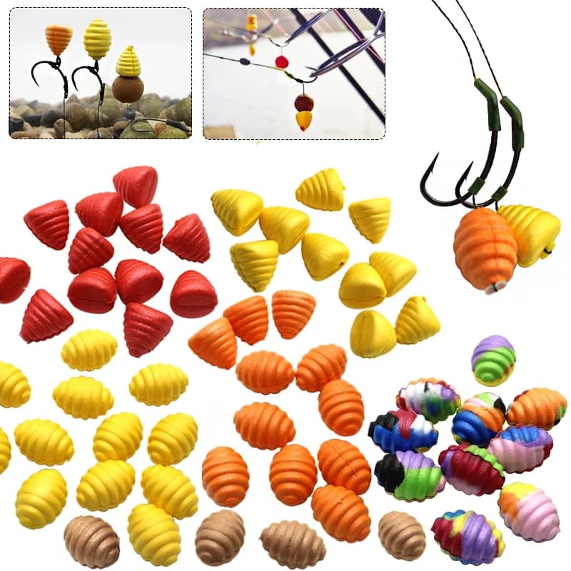 8 perles flottantes pour bouillettes carpe - accessoires flotteurs appâts pupes vers à soie pêche
