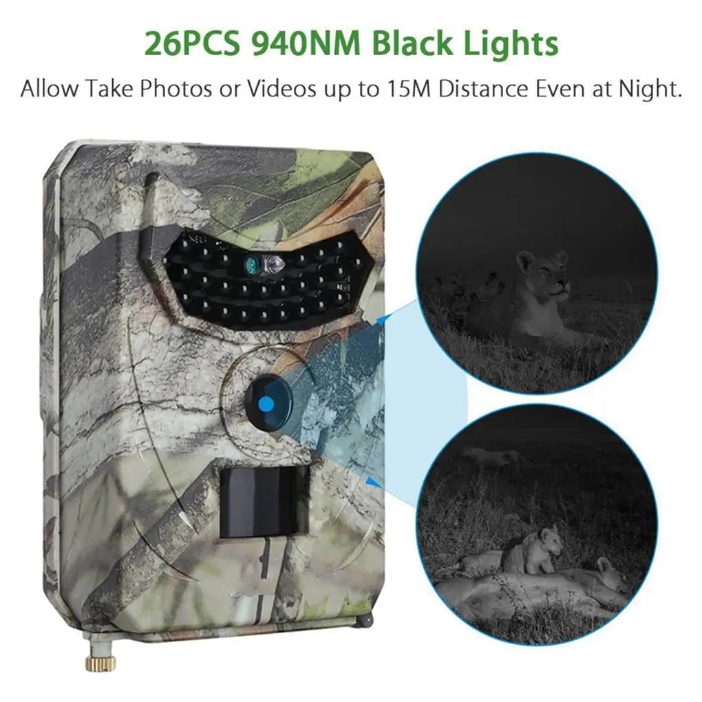 Caméra PR100 940nm vision nocturne invisible - 12MP étanche pour pièges photos nocturnes chasse