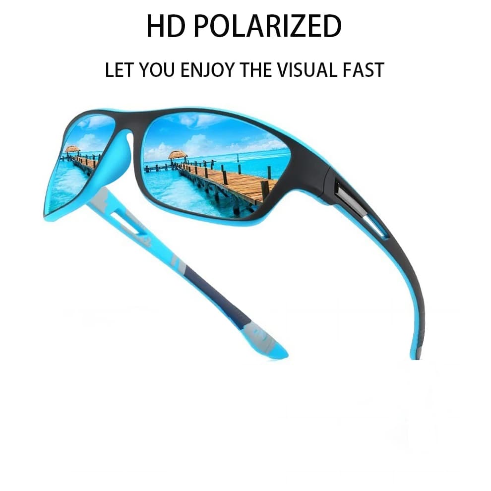 Lunettes de soleil polarisées unisexes UV400 pour pêche vélo randonnée avec verres anti-éblouissement