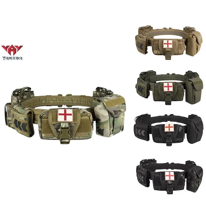Ceinture tactique Yakeda noir pour pêche airsoft - Équipement sécurité chasse outdoor