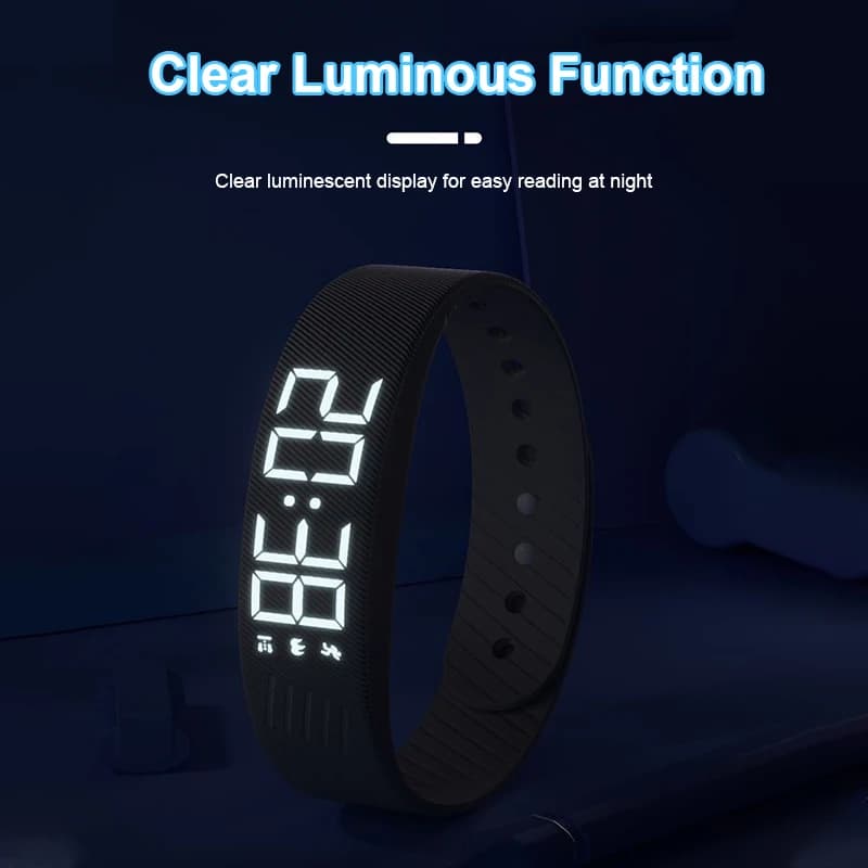 Bracelet Connecté LED Étanche - Podomètre Course et Alarme Vibrante pour Surveillance d'Activité