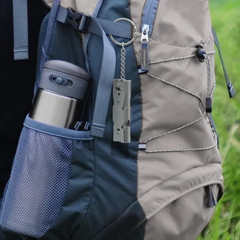 Sifflet double tube haute décibels étanche - idéal urgence SOS camping sports arbitrage