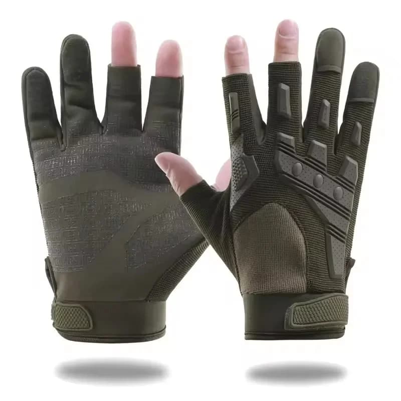 Gants tactiques pêche escalade - protection doigts ouverts pour pêche technique et précise