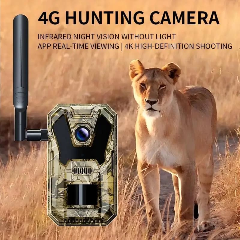 Nouvelle caméra de chasse 4G 4K avec panneau solaire - Détection PIR et application mobile