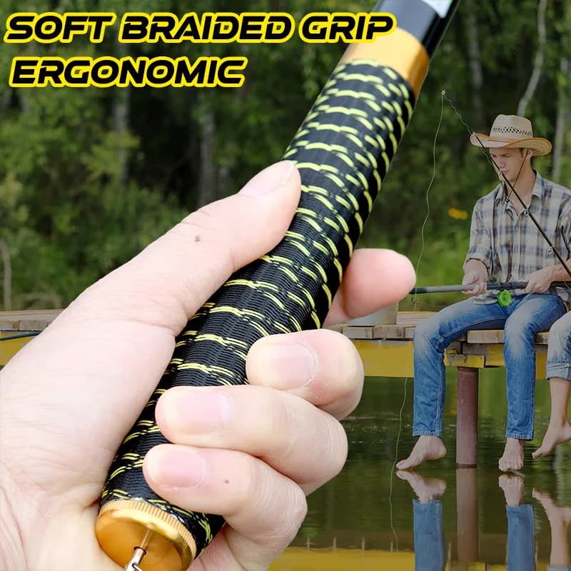 Canne télescopique JOSBY stream hand rod 3.6-7.2m fibre carbone ultralight pour pêche en rivière