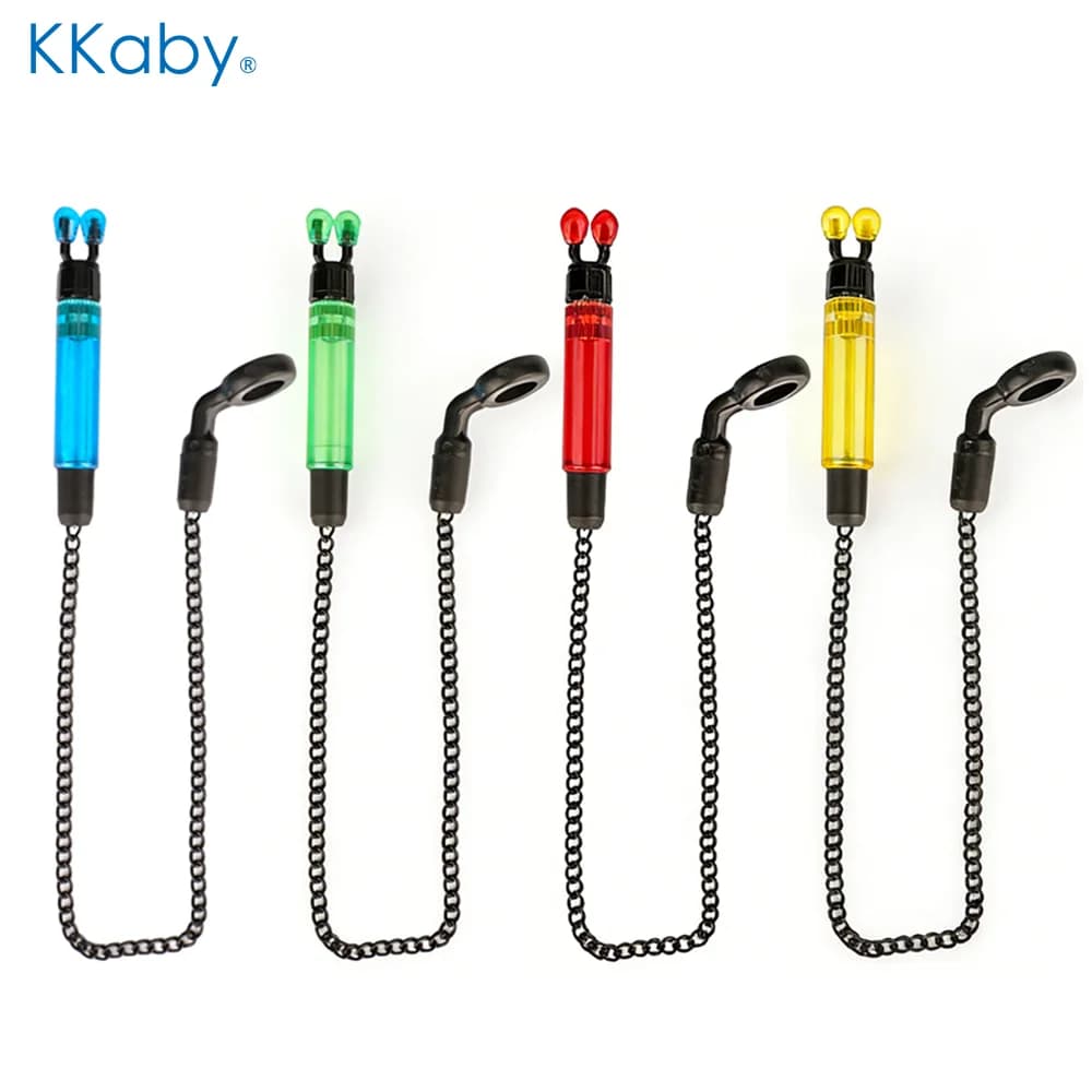 Set 4 pièces swinger souple avec LED 4 couleurs pour carpe dans boîte de rangement Kkaby