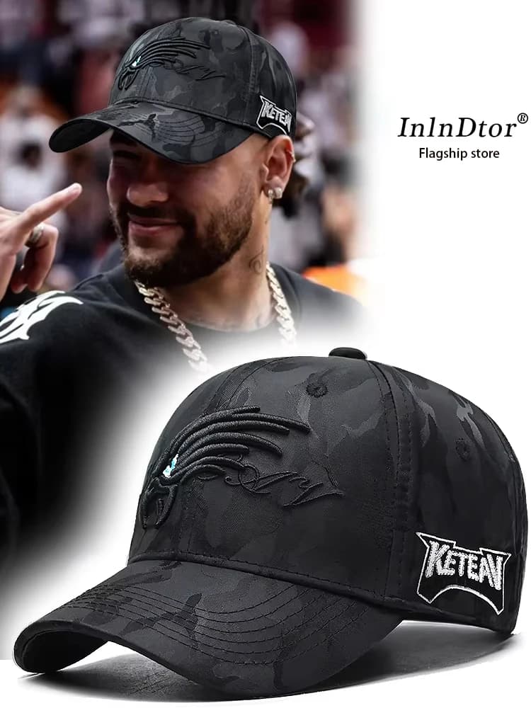 Casquette baseball camouflage brodée aigle hard top pour pêche streetwear hommes fashion
