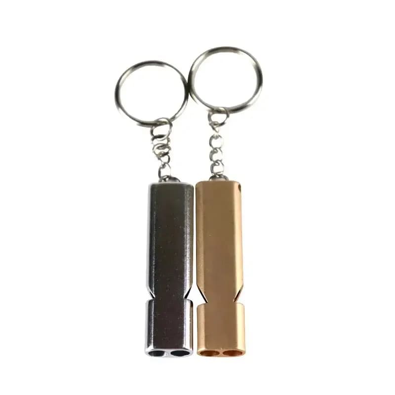 Sifflet survie aluminium double fréquence - Équipement sécurité essentiel pour pêche extrême et outdoor