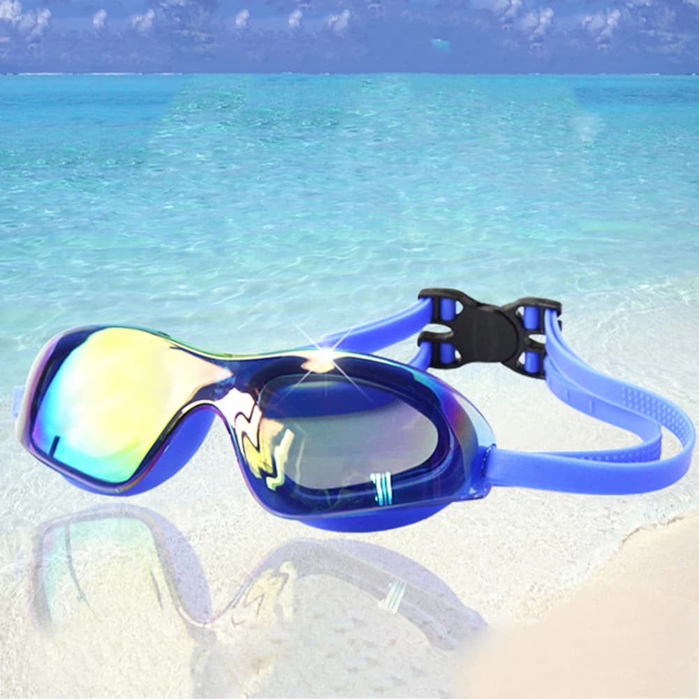 Lunettes de natation électroplaquées ajustables plongée étanches unisexe pour femmes hommes enfants ados