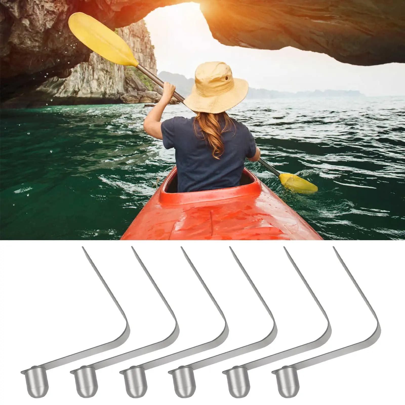 Lot 6 clips à ressort pour tente et pagaie - Attaches rapides pour tubes et poteaux de camping