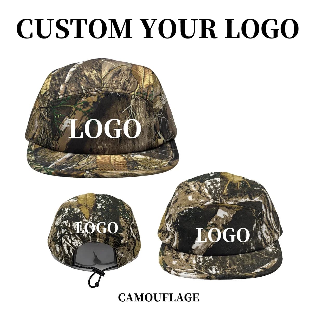 Casquette 5 panels camouflage jungle pour pêche outdoor homme