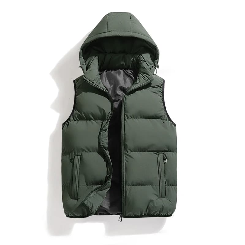 Veste sans manches imperméable hiver pêche, col montant et fermeture éclair, pour homme automne