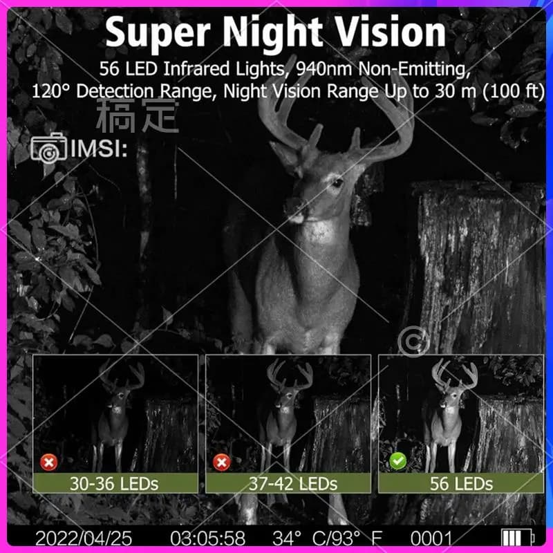 Caméra de chasse AUU-50MP 4K vidéo vision nocturne déclenchement 0.3s étanche surveillance jardin chasse