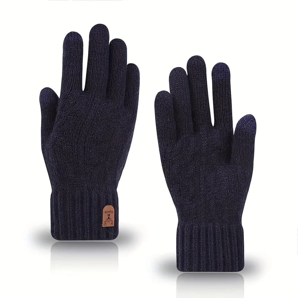 Gants thermiques tactiles pêche homme femme - Doublure polaire anti-dérapante doigts complets laine