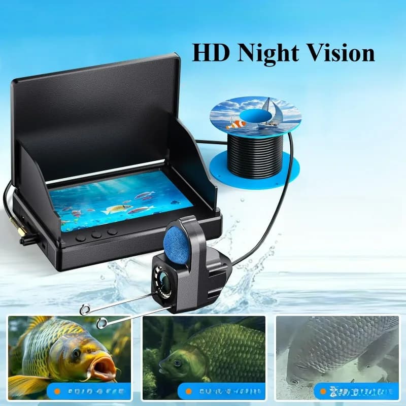 Caméra sous-marine HD 4,3 pouces vision nocturne étanche 15m 30m câble portable détecteur de poissons pêche glace extérieure