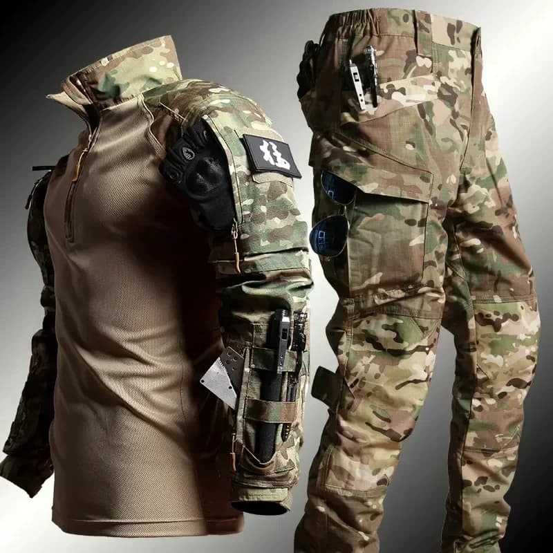 Ensemble tactique militaire pour airsoft chasse pêche paintball randonnée vêtements forces spéciales outdoor