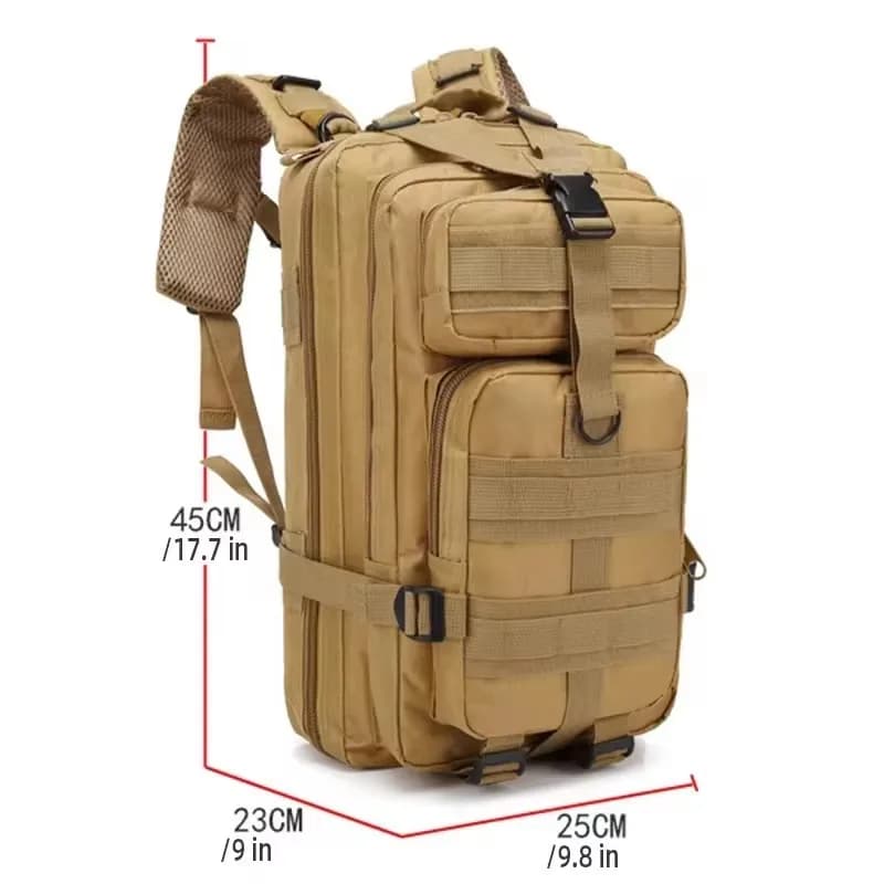Sac à dos tactique pêche camouflage randonnée chasse 3 compartiments nylon équipement extérieur