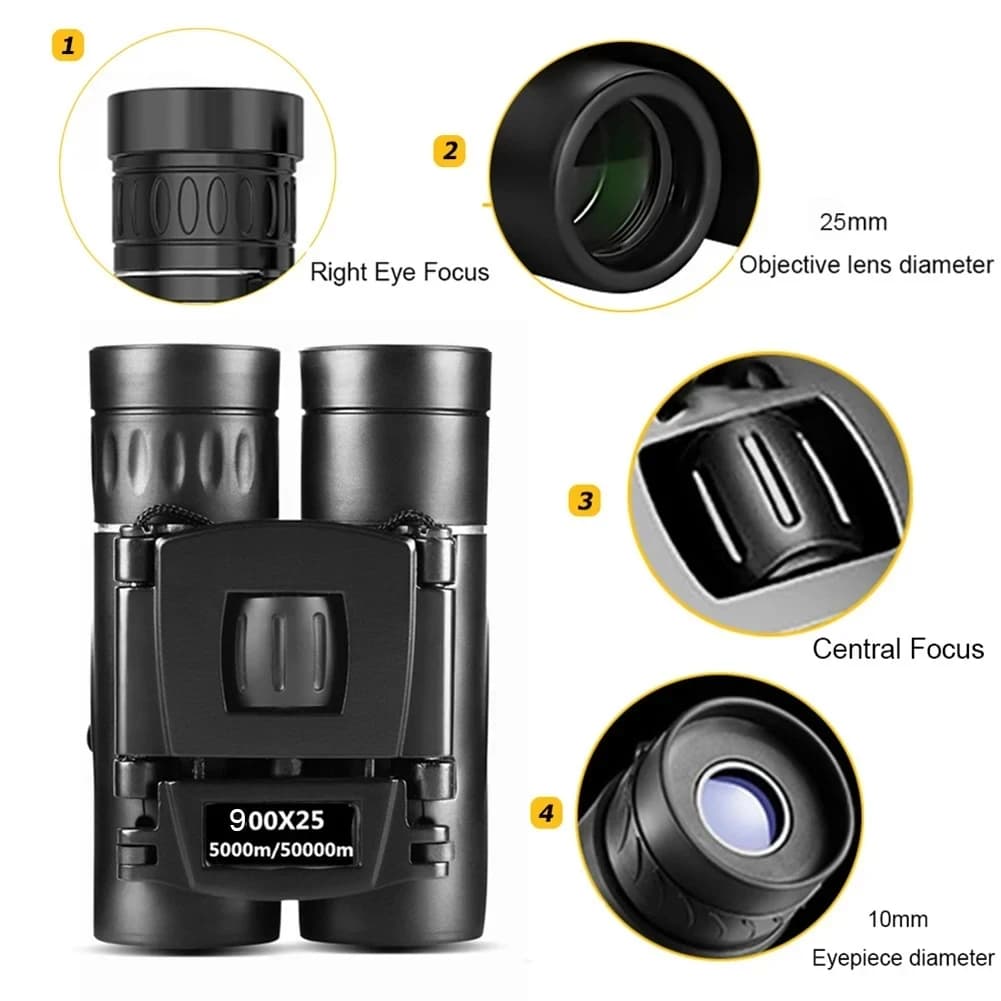 Mini jumelles 900x25 BAK4 étanches pour observation oiseaux voyages sports outdoor