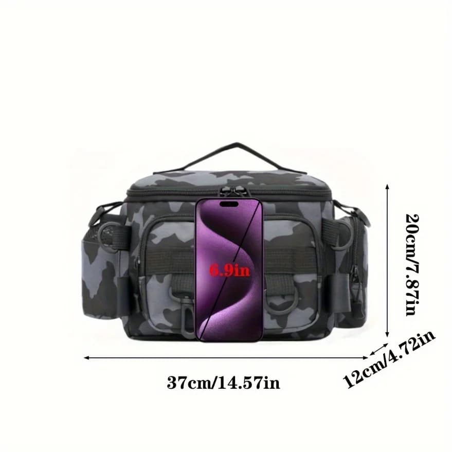 Sac à bandoulière pêche en toile pratique - Sac ceinture et épaule universel pour voyage et sports