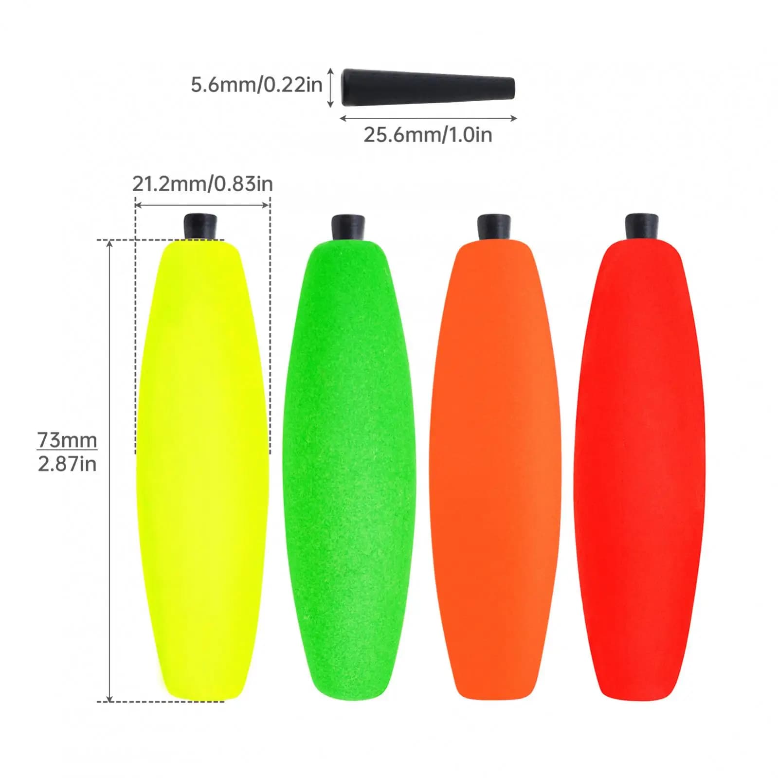 Flotteur de pêche pour silure en mousse dure haute flottabilité, 4 couleurs vives au choix