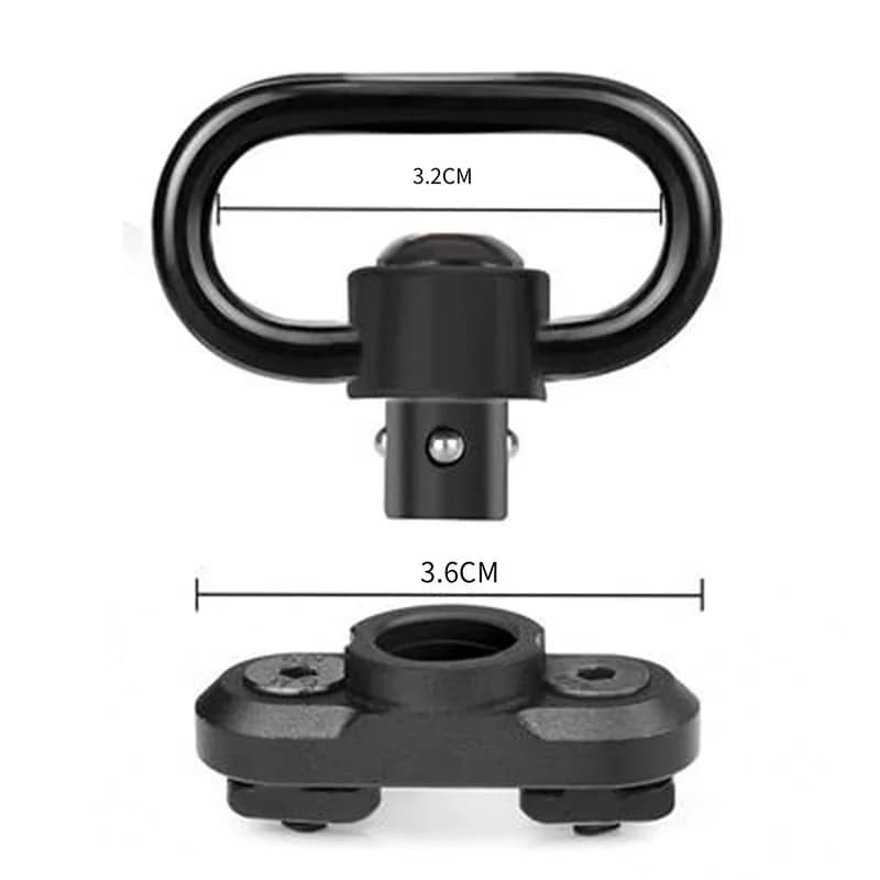 Adaptateur QD M-LOK fixation rail sangle bouton poussoir acier équipement pêche airsoft outdoor