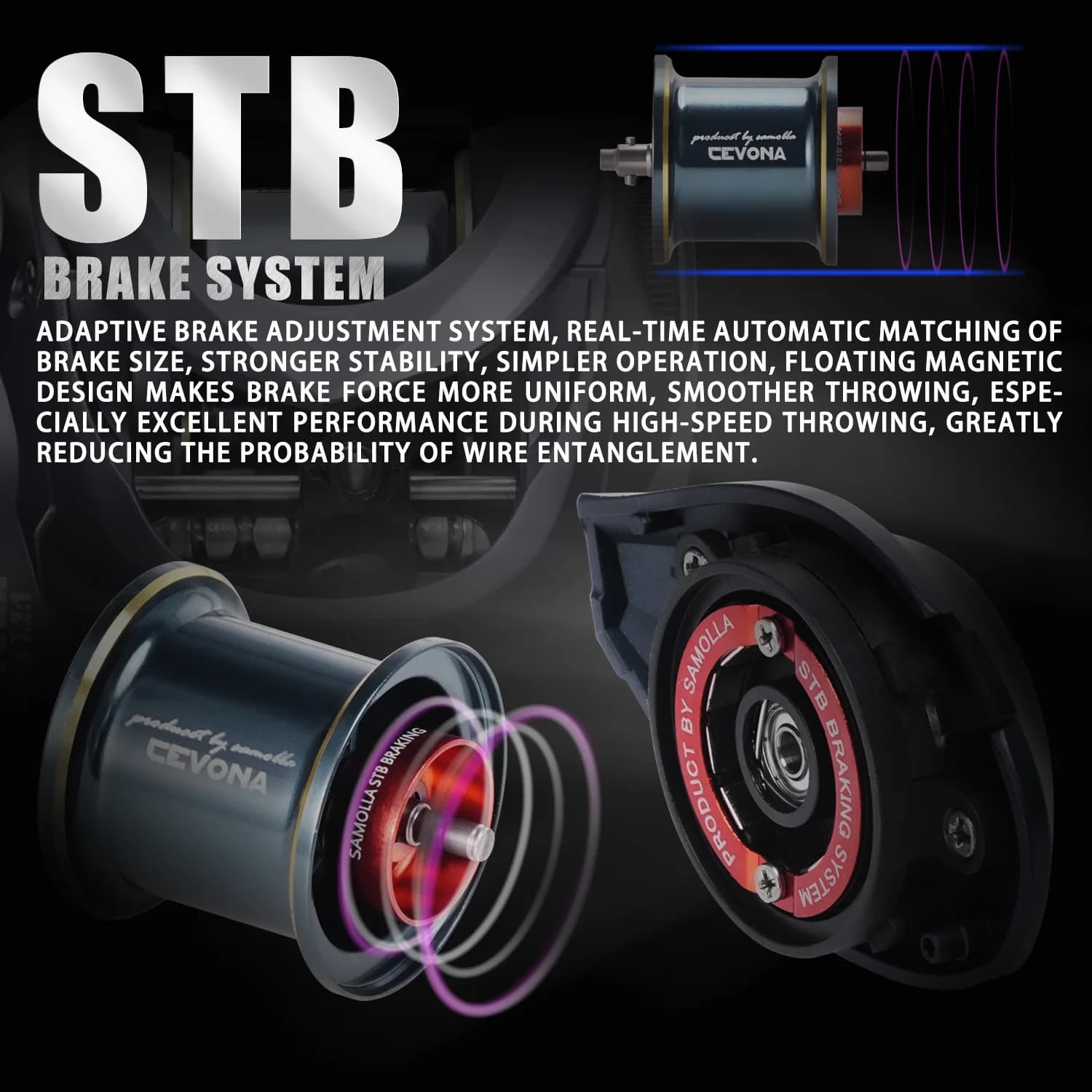 Moulinet baitcasting ultraléger SAMOLLA 149g STB Brake 7.2:1 8+1BB pour pêche mer et lancer puissance 5kg