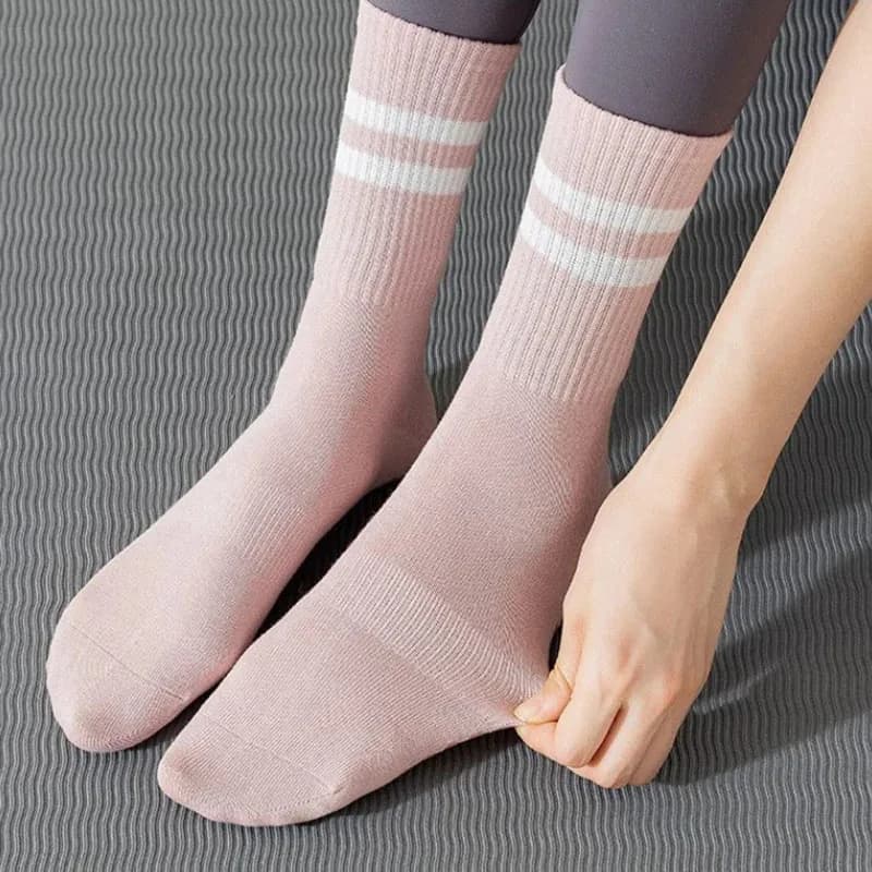 Lot 4 paires chaussettes pilates yoga avec grips anti-dérapants pour barre ballet danse