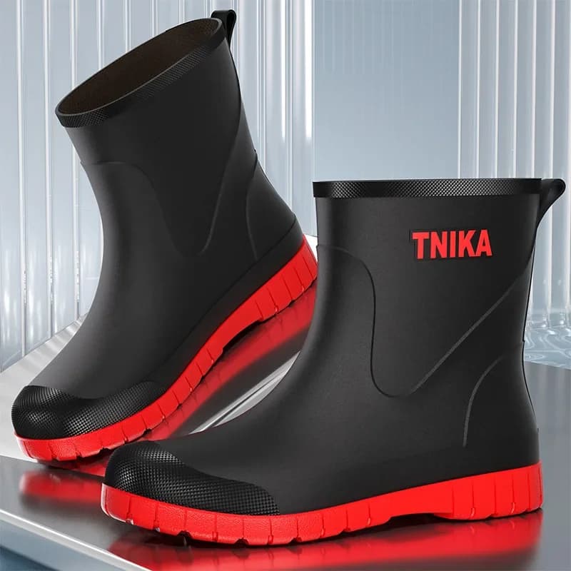 Bottes de pêche mi-mollet imperméables antidérapantes avec semelle EVA - Chaussures réfléchissantes sécurité