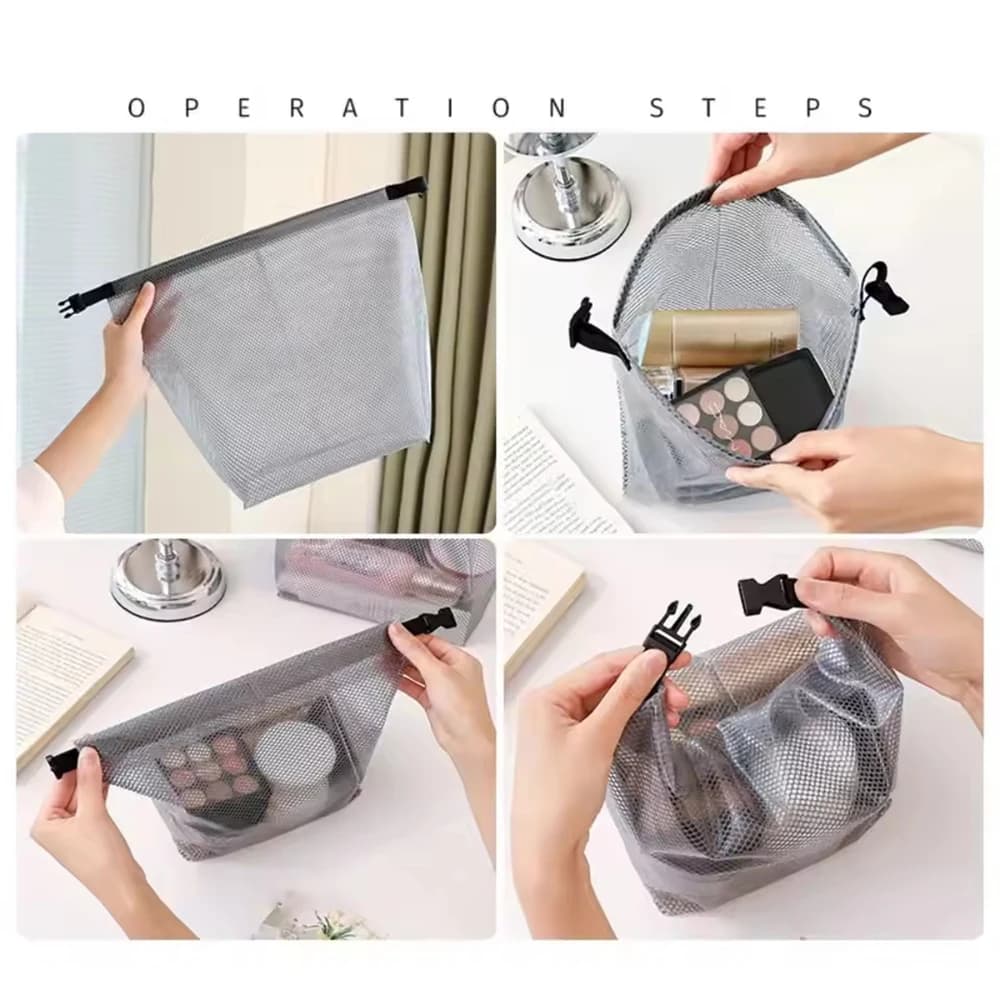 Pochette rangement maquillage voyage grande capacité - Sac étanche main piscine extérieur