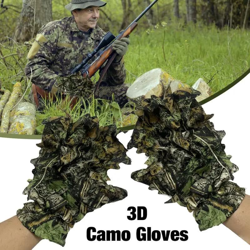 Gants camouflage Ghillie pour pêche - Discrétion optimale pour approche des poissons