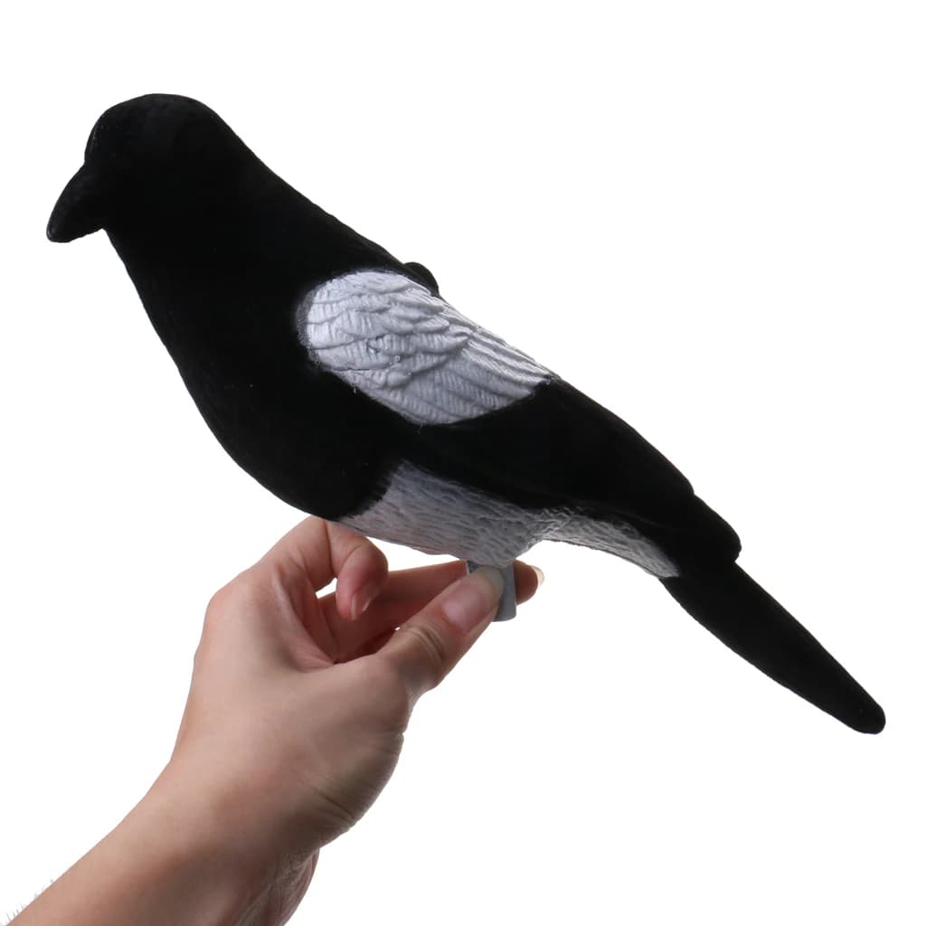 Pie empaillée en mousse pour piège Larsen - Leurre simulation oiseau pour chasse et décoration jardin