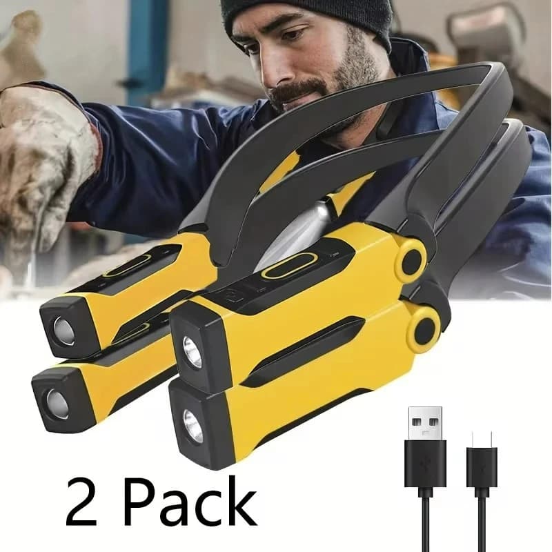 Lot 2 lampes LED rechargeables pour cou avec 2 niveaux luminosité lecture et pêche