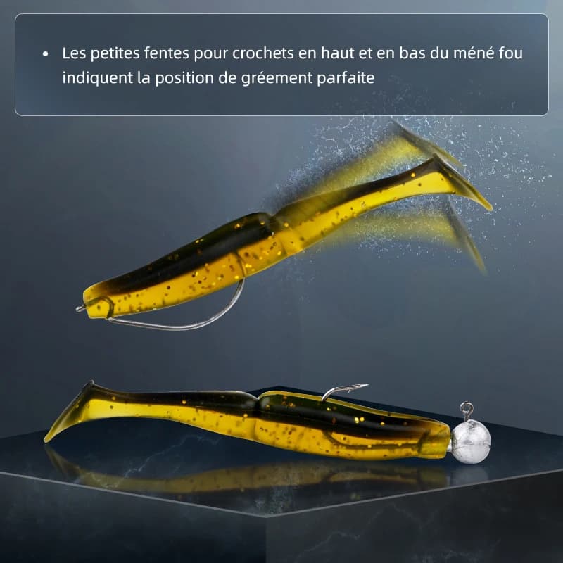 Leurre souple Crazy Shiner 70mm à 130mm - Leurre vibrant pour bass et carnassiers pêche au leurre souple