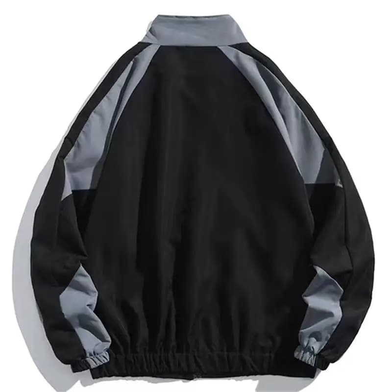 Veste varsity homme hip-hop patchwork color block tendance printemps automne pêche