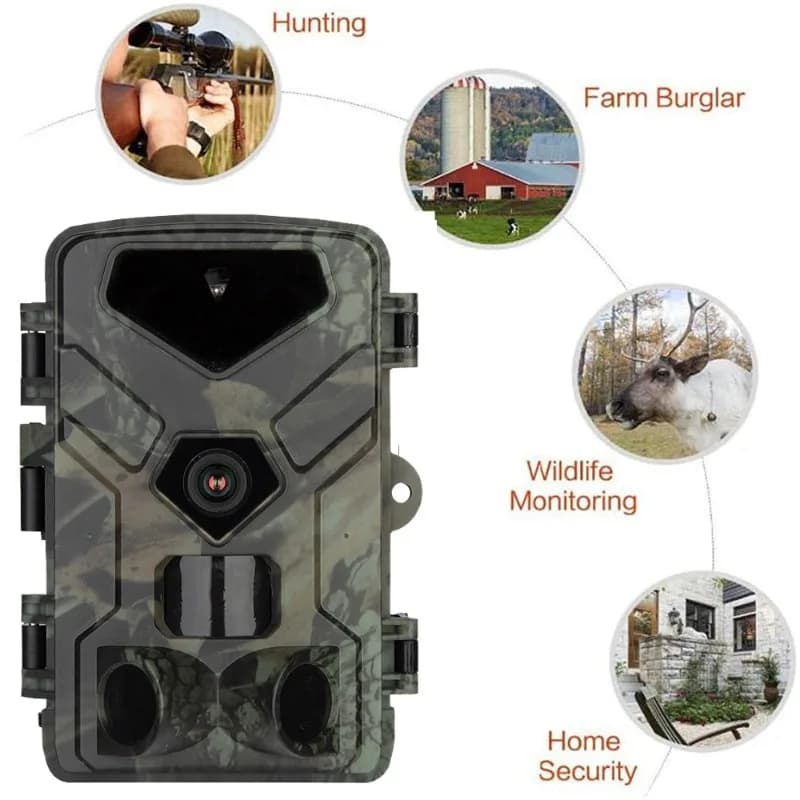 Caméra de chasse SunTekCam 16MP 1080P étanche IP56 déclenchement 0.5s vision nocturne