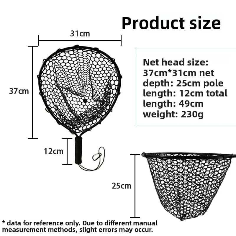 Filet de pêche portable ultra-léger en alliage aluminium - Silicone résistant à l'usure pour pêche à la mouche