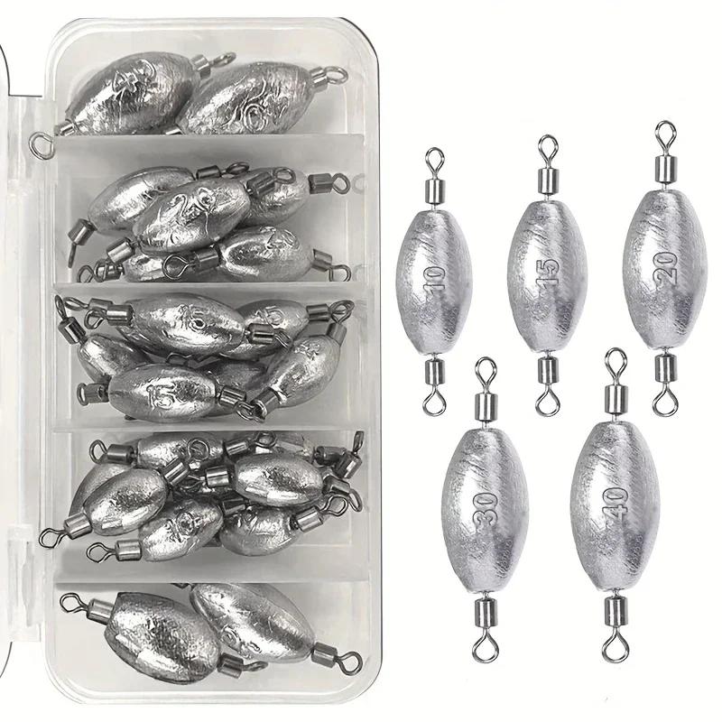 Plombs de pêche olivette plombée avec double émerillon pour pêche en traîne et ligne
